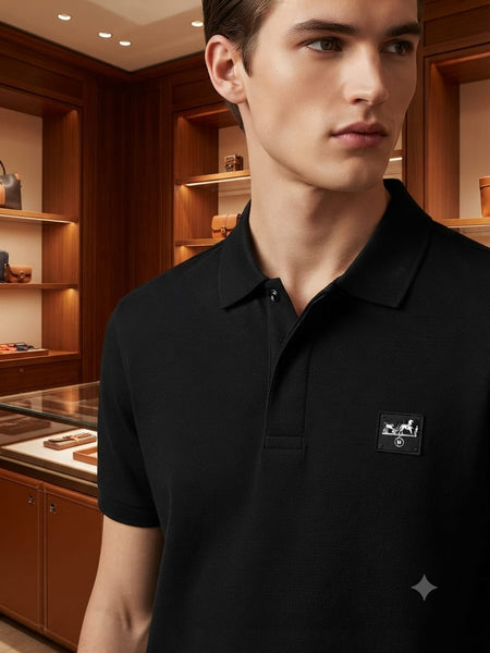 Men Premium Jet Black Polo Shirt
