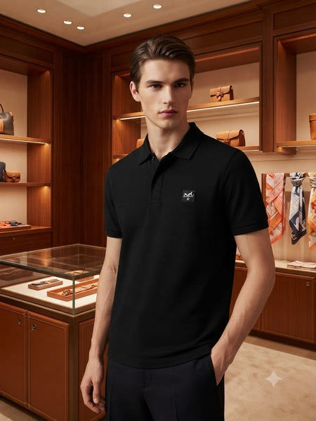 Men Premium Jet Black Polo Shirt
