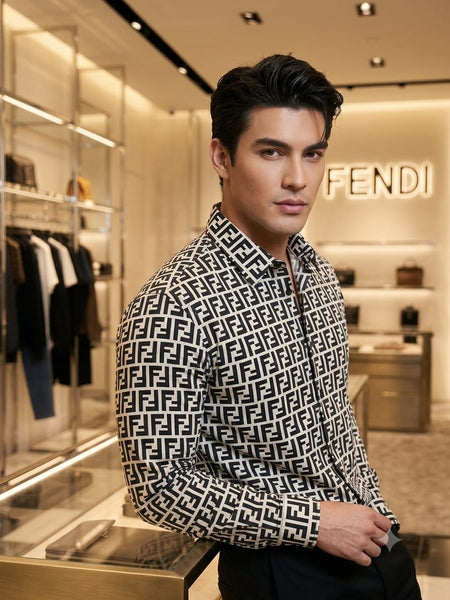 Men  Premium Printed Full Sleeve Shirt with Classic Collar