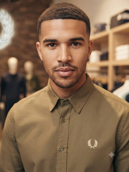 Men Premium Olive Green Full Sleeve Shirt with Embroidered Logo