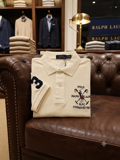 Men Premium  Polo T-Shirt with Embroidered Logo & Number Detail
