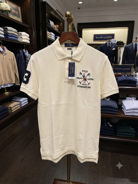 Men Premium  Polo T-Shirt with Embroidered Logo & Number Detail