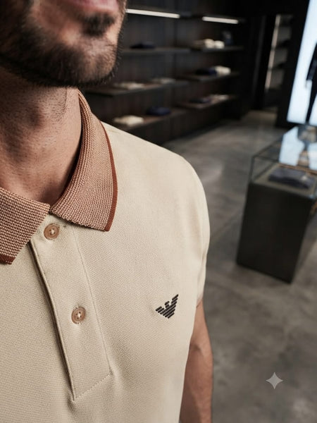 Premium Contrast Collar Polo Shirt | Stylish Half Sleeve Casual T-Shirt