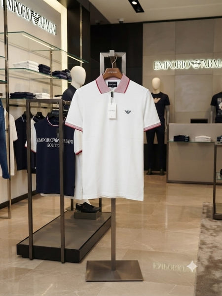Premium Contrast Collar Polo Shirt | Elegant Half Sleeve Casual Wear T-Shirt