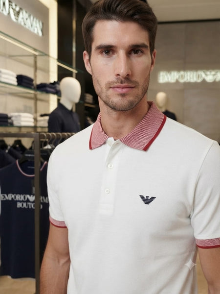 Premium Contrast Collar Polo Shirt | Elegant Half Sleeve Casual Wear T-Shirt