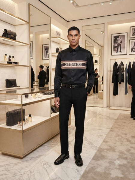 Men Luxury Black Designer Formal Shirt | Premium Full Sleeve Button Down Shirt