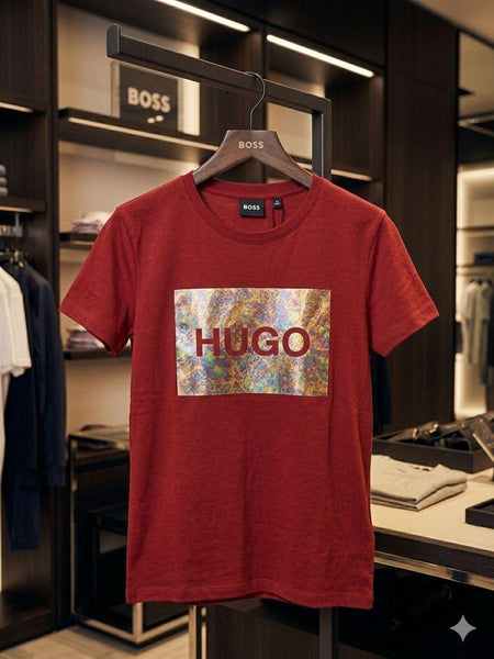 Men Premium Graphic Print Crew Neck T-Shirt – Soft Casual Half Sleeve Tee (Maroon)