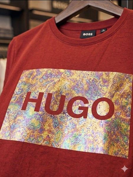 Men Premium Graphic Print Crew Neck T-Shirt – Soft Casual Half Sleeve Tee (Maroon)