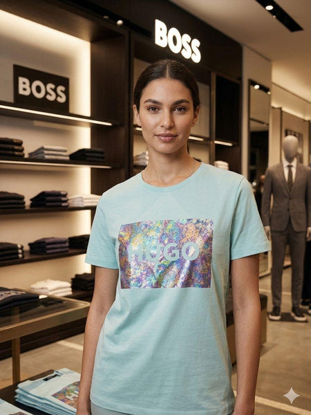 Women Premium Graphic Print Crew Neck T-Shirt – Soft Casual Half Sleeve Tee (Mint Green)
