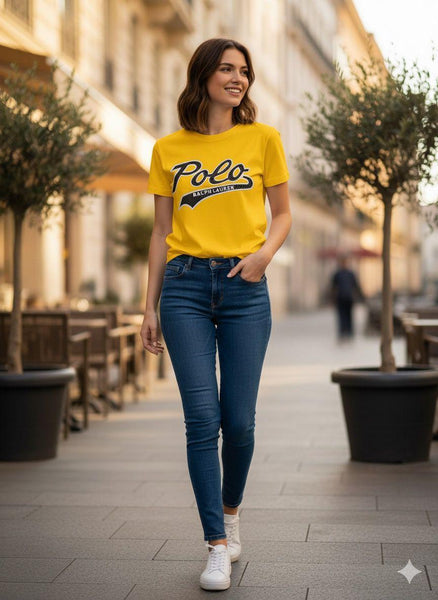 Women Premium Graphic Print Crew Neck T-Shirt – Soft Casual Half Sleeve Tee