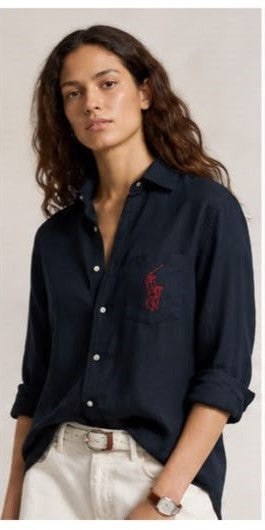 Women Premium Linen Blend Button-Down Shirt – Casual Long Sleeve Pocket Shirt (Pastel Yellow)