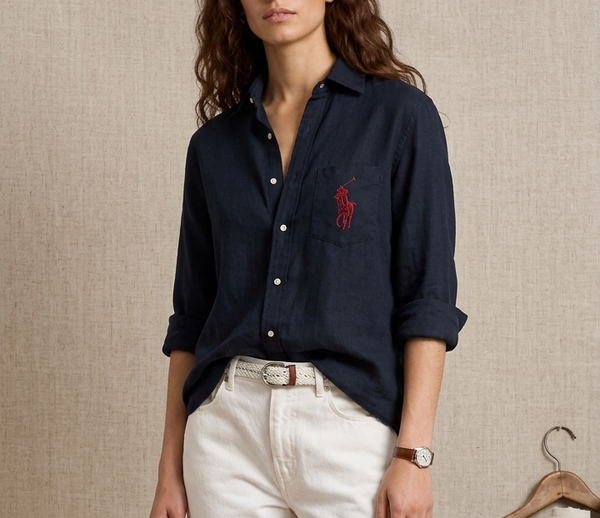 Women Premium Linen Blend Button-Down Shirt – Casual Long Sleeve Pocket Shirt (Pastel Yellow)