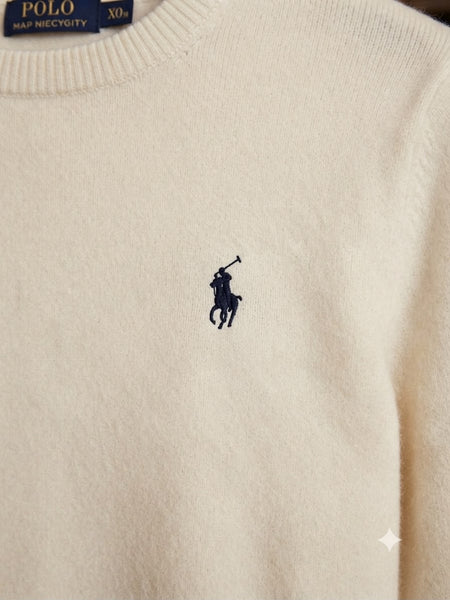 Ralph Lauren Women Classic Fit Knit Crewneck Sweater - Off-White / Cream
