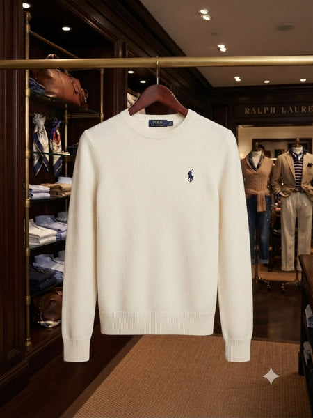 Ralph Lauren Women Classic Fit Knit Crewneck Sweater - Off-White / Cream