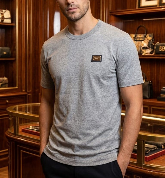 Men Heather Grey Premium Crew Neck T-Shirt | Regular Fit Casual Half Sleeve Tee