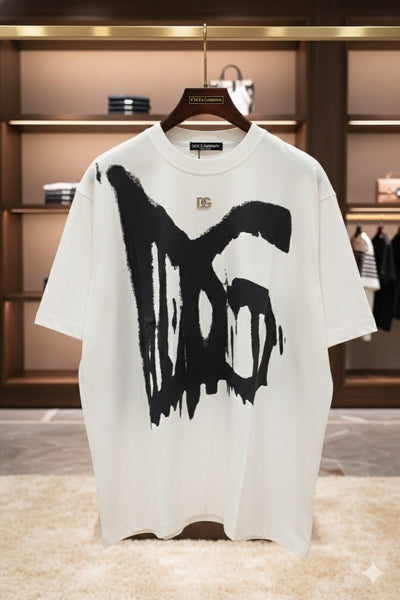 Premium White Graphic T-Shirt for Men – Oversized Casual Streetwear Tee