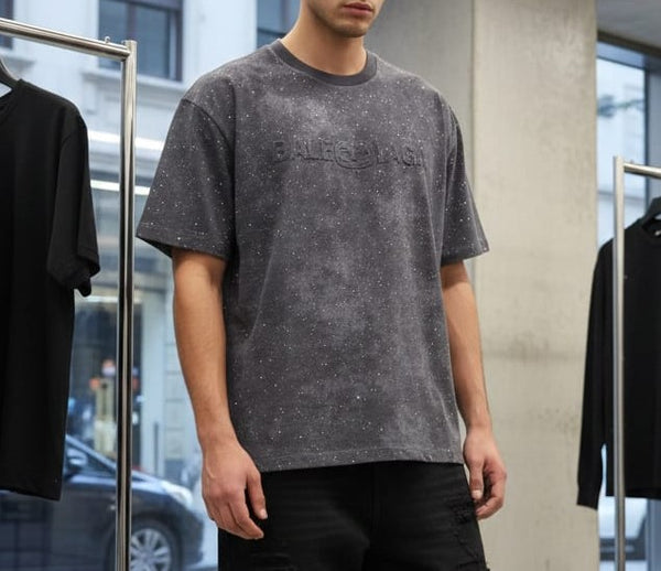 Premium Charcoal Grey Graphic T-Shirt for Men – Oversized Casual Streetwear Tee
