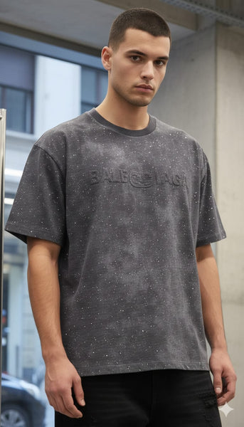 Premium Charcoal Grey Graphic T-Shirt for Men – Oversized Casual Streetwear Tee