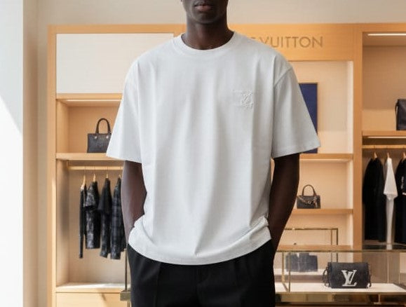 Men Premium White Oversized Crew Neck T-Shirt | Heavyweight Casual Tee
