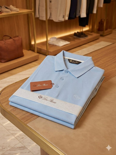 Men Sky Blue Premium Polo T-Shirt | Regular Fit Blend Collared Half Sleeve Polo
