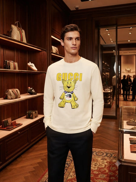 Men Off-White Graphic Sweatshirt | Premium Blend Crew Neck Full Sleeve Pullover