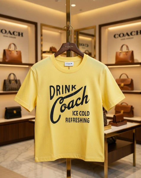 Premium Yellow Graphic T-Shirt for Men – Printed Casual Crew Neck Tee