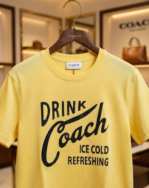 Premium Yellow Graphic T-Shirt for Men – Printed Casual Crew Neck Tee