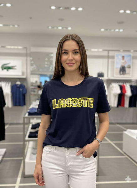 Premium Navy Blue Graphic T-Shirt for Women – Stylish Casual Crew Neck Tee