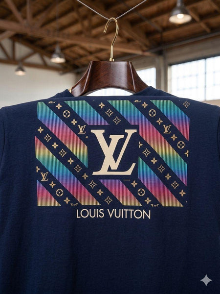 Men Navy Blue Graphic T-Shirt – Premium Casual Crew Neck Tee