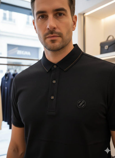 Men Classic Black Polo T-Shirt – Short Sleeve Regular Fit Casual Shirt