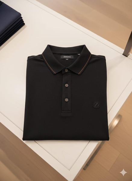 Men Classic Black Polo T-Shirt – Short Sleeve Regular Fit Casual Shirt