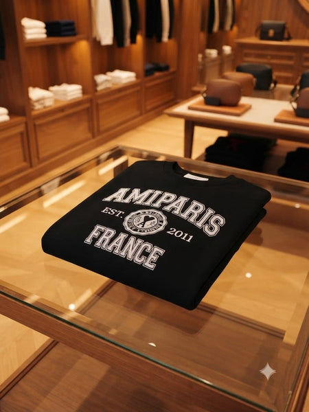 Men Black Graphic Sweatshirt – Full Sleeve Crew Neck Casual Pullover