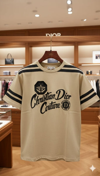 Men Beige Graphic T-Shirt – Short Sleeve Crew Neck Casual T-Shirt