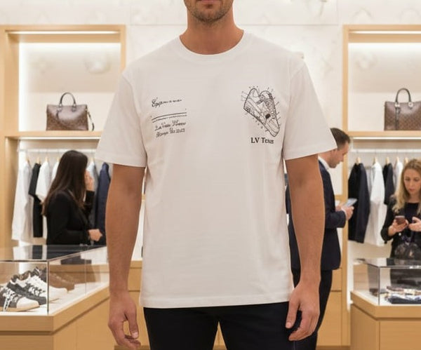 Men White Graphic T-Shirt – Short Sleeve Crew Neck Casual Printed Tee