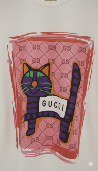 Graphic Cat Print T-Shirt – Stylish Casual Wear