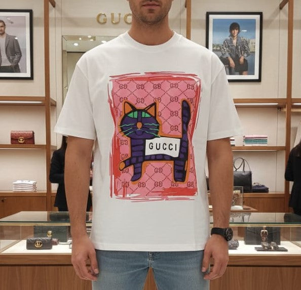 Graphic Cat Print T-Shirt – Stylish Casual Wear