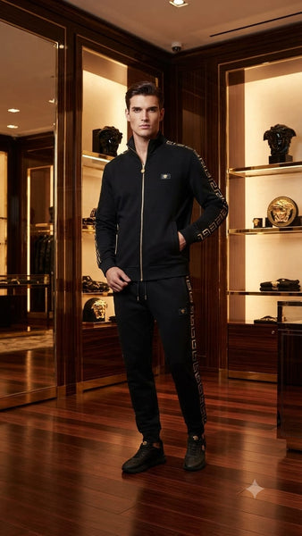 Black Track Suit Set – Stylish Sporty Casual Wear