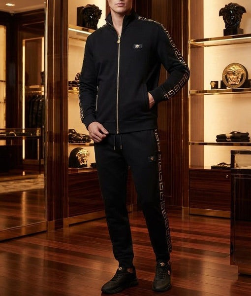 Black Track Suit Set – Stylish Sporty Casual Wear