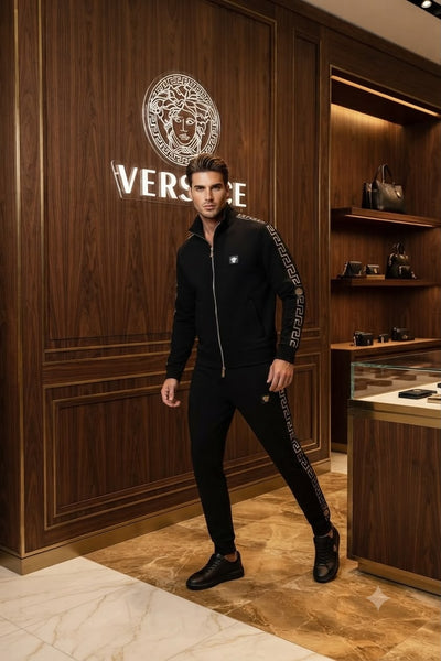Black Track Suit Set – Stylish Sporty Casual Wear