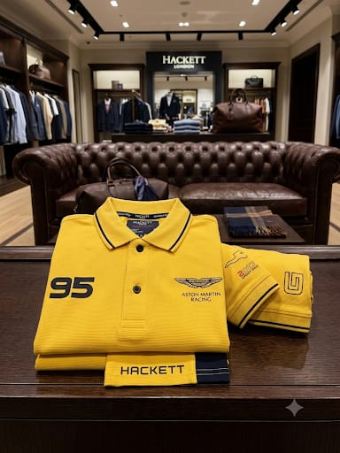 Men Yellow Contrast Collar Polo T-Shirt with Sporty Details