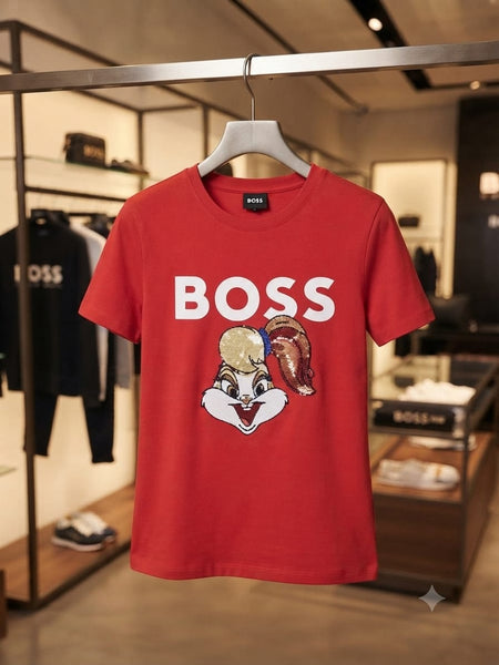 Women’s Red Branded  Graphic Print Round Neck T-Shirt