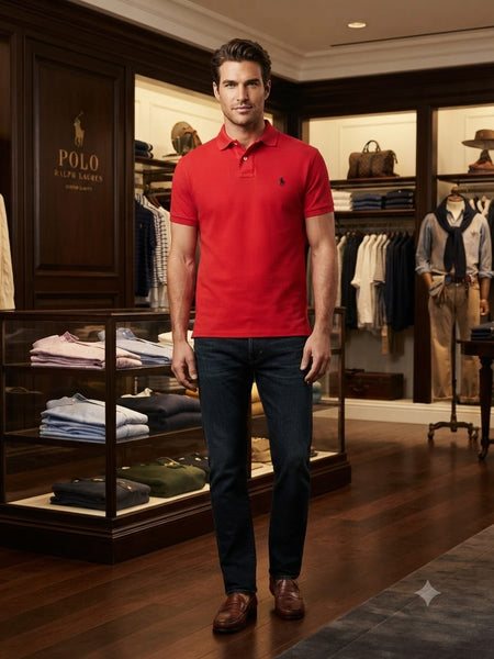 Men’s Red Polo T-Shirt – Classic Premium Casual Style