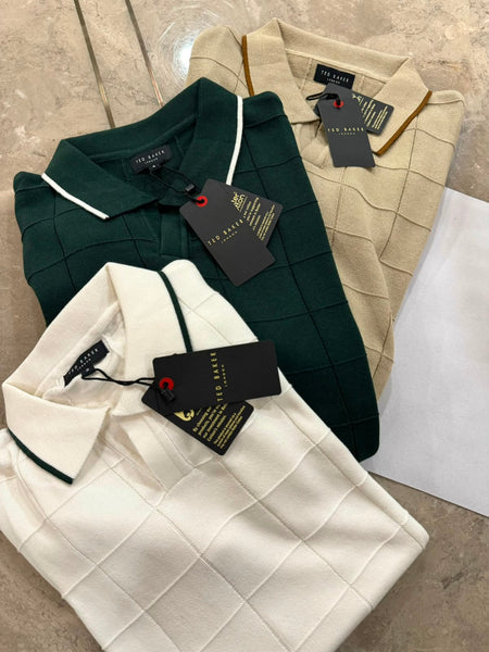 Men’s Textured Polo T-Shirt – Premium Smart-Casual Style