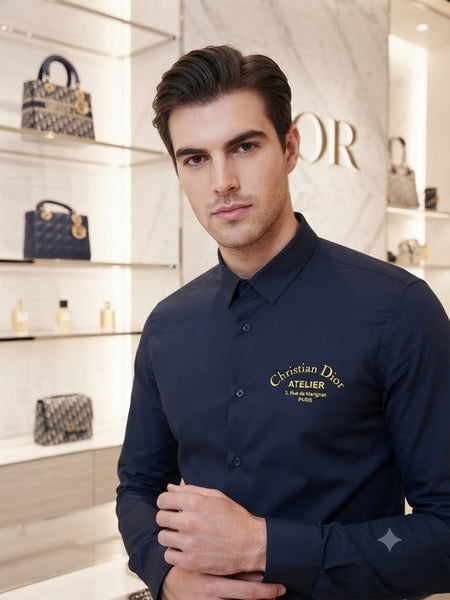 Men’s Premium Navy Blue Full-Sleeve Casual Shirt