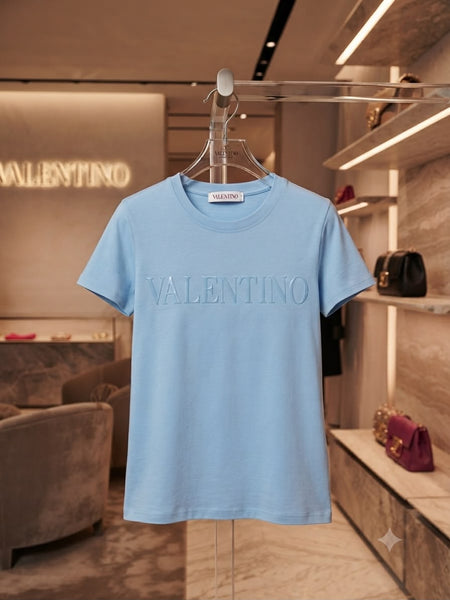 Women’s Light Blue Branded Graphic Round Neck T-Shirt