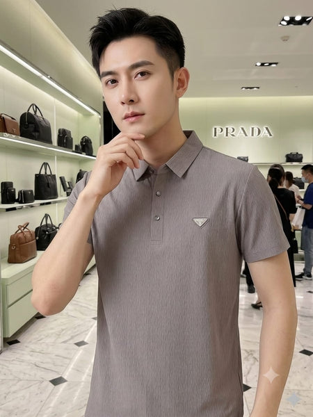 Men Premium Textured Polo Shirt with Signature Logo