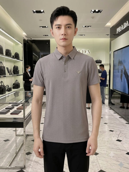 Men Premium Textured Polo Shirt with Signature Logo