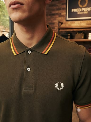 Men Premium Olive Green Polo Shirt with Contrast Collar
