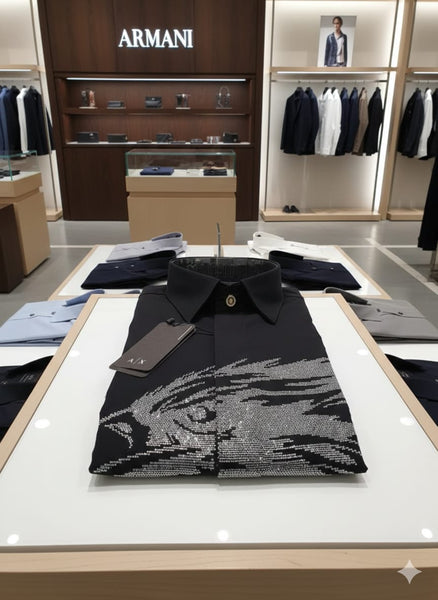 Premium Black Full-Sleeve Eagle Graphic Shirt for Men