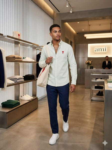 Premium Mint Green Full-Sleeve Casual Shirt for Men